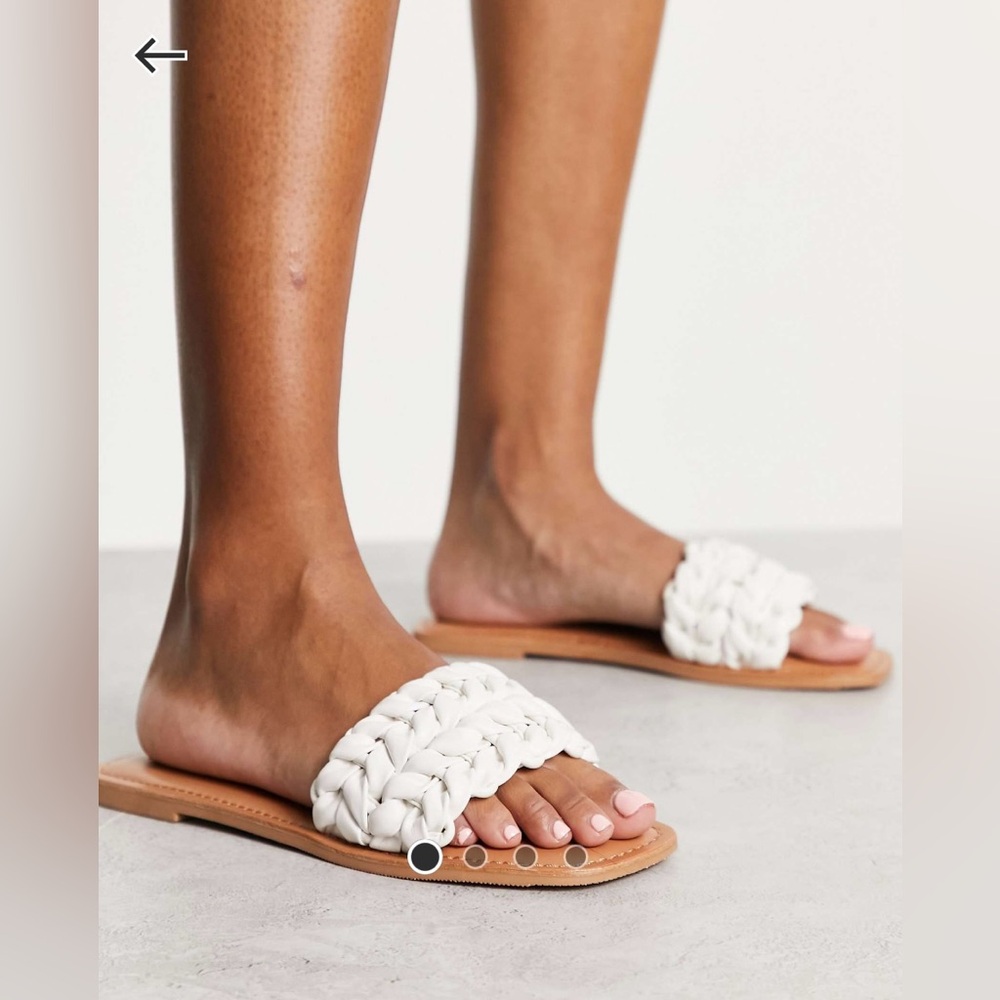 ASOS Cream and Brown Braided Sandals